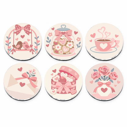 Pink Bows and Tea (Fridge Magnets)