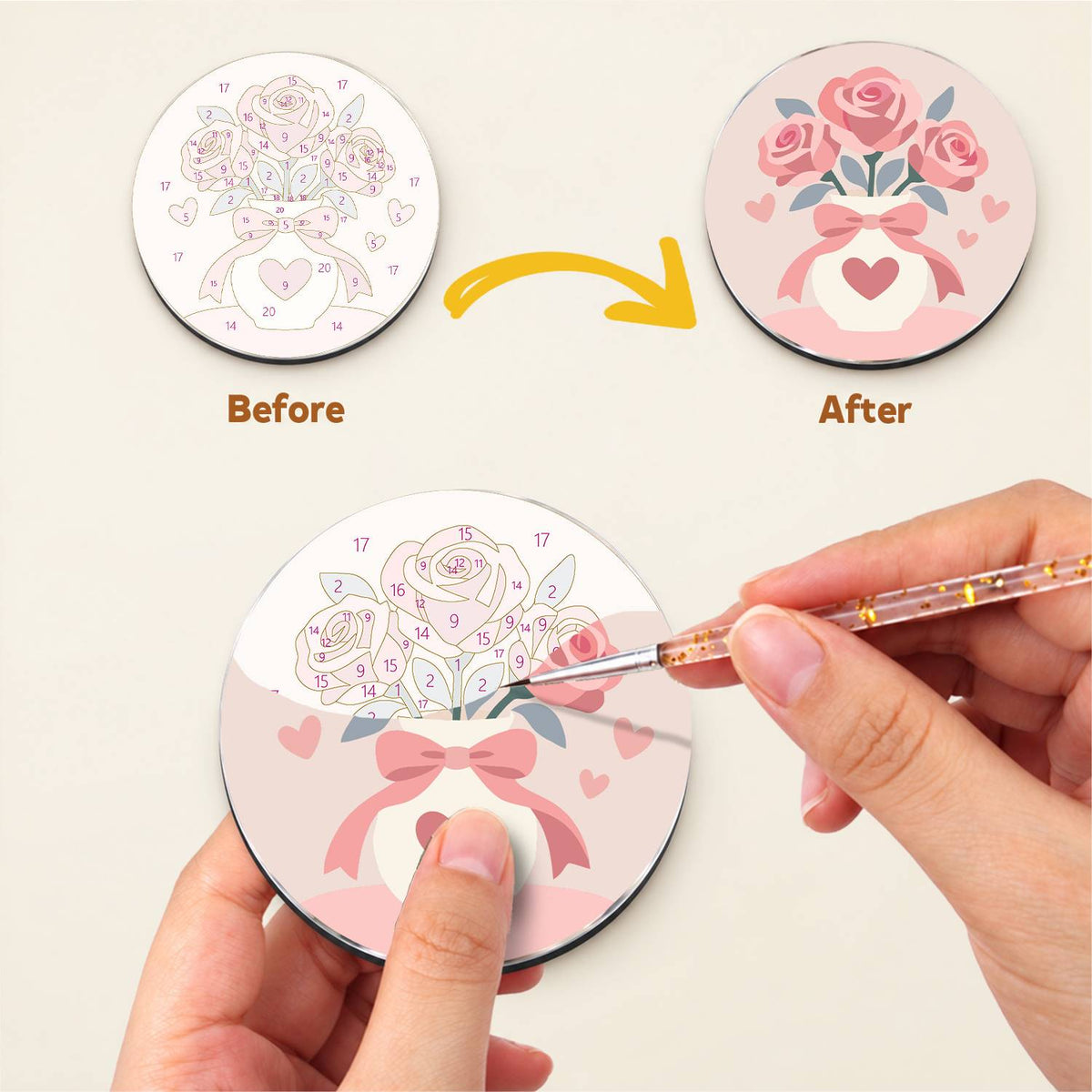 Pink Bows and Tea (Fridge Magnets)