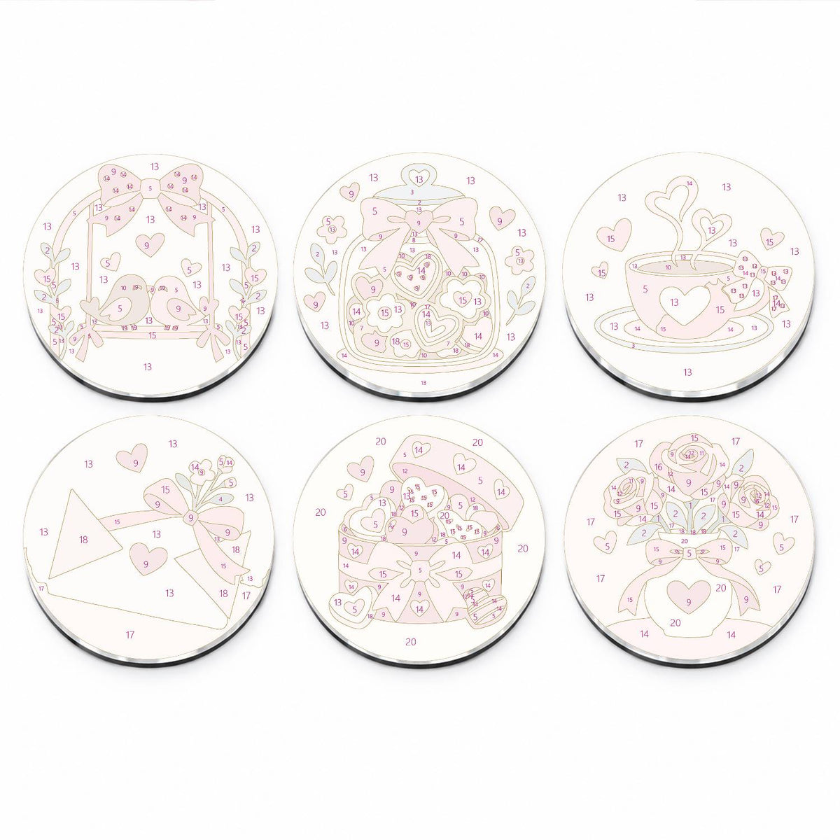 Pink Bows and Tea (Fridge Magnets)