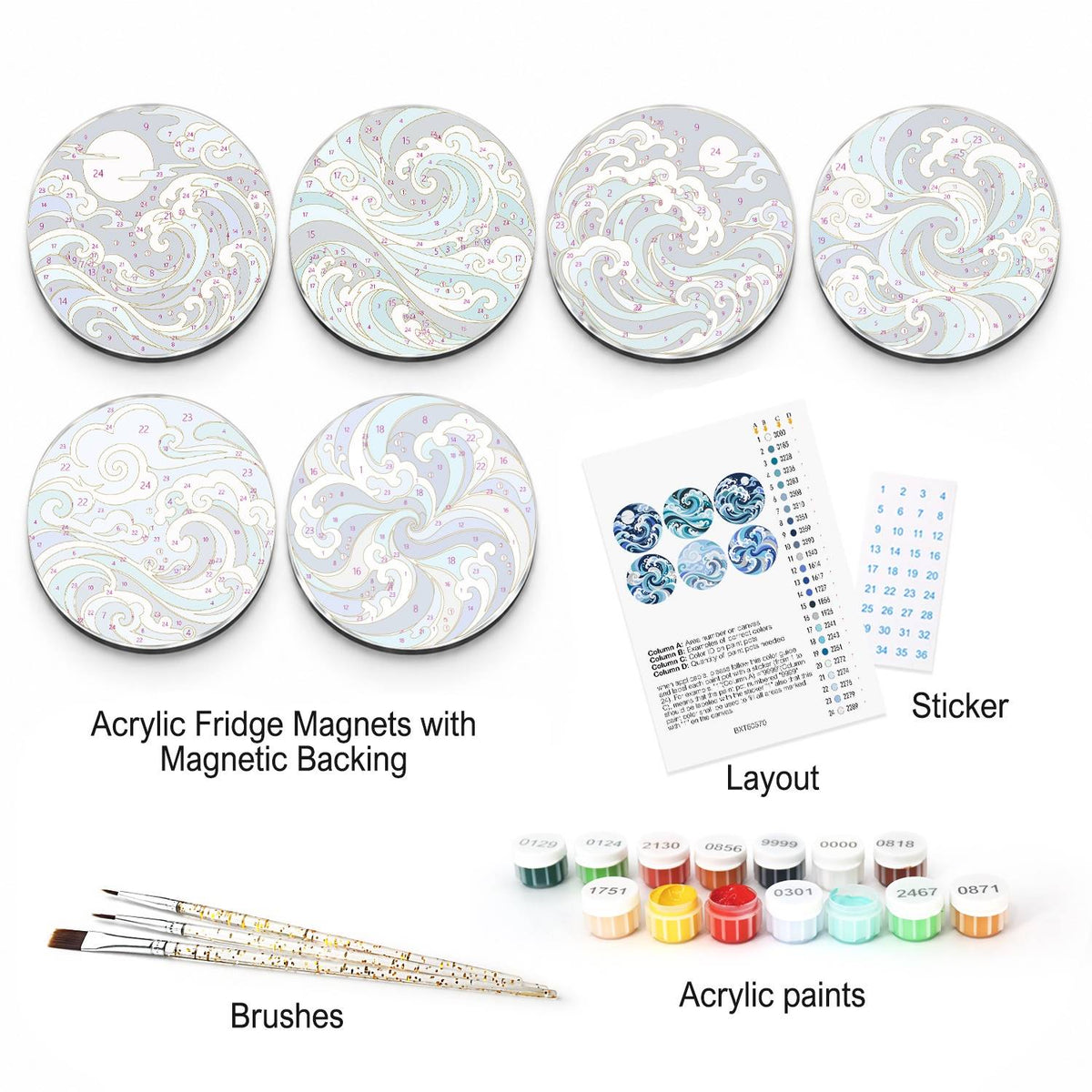 Blue Ocean Waves (Fridge Magnets)