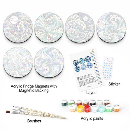 Blue Ocean Waves (Fridge Magnets)