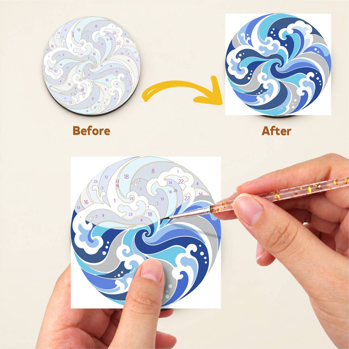 Blue Ocean Waves (Fridge Magnets)