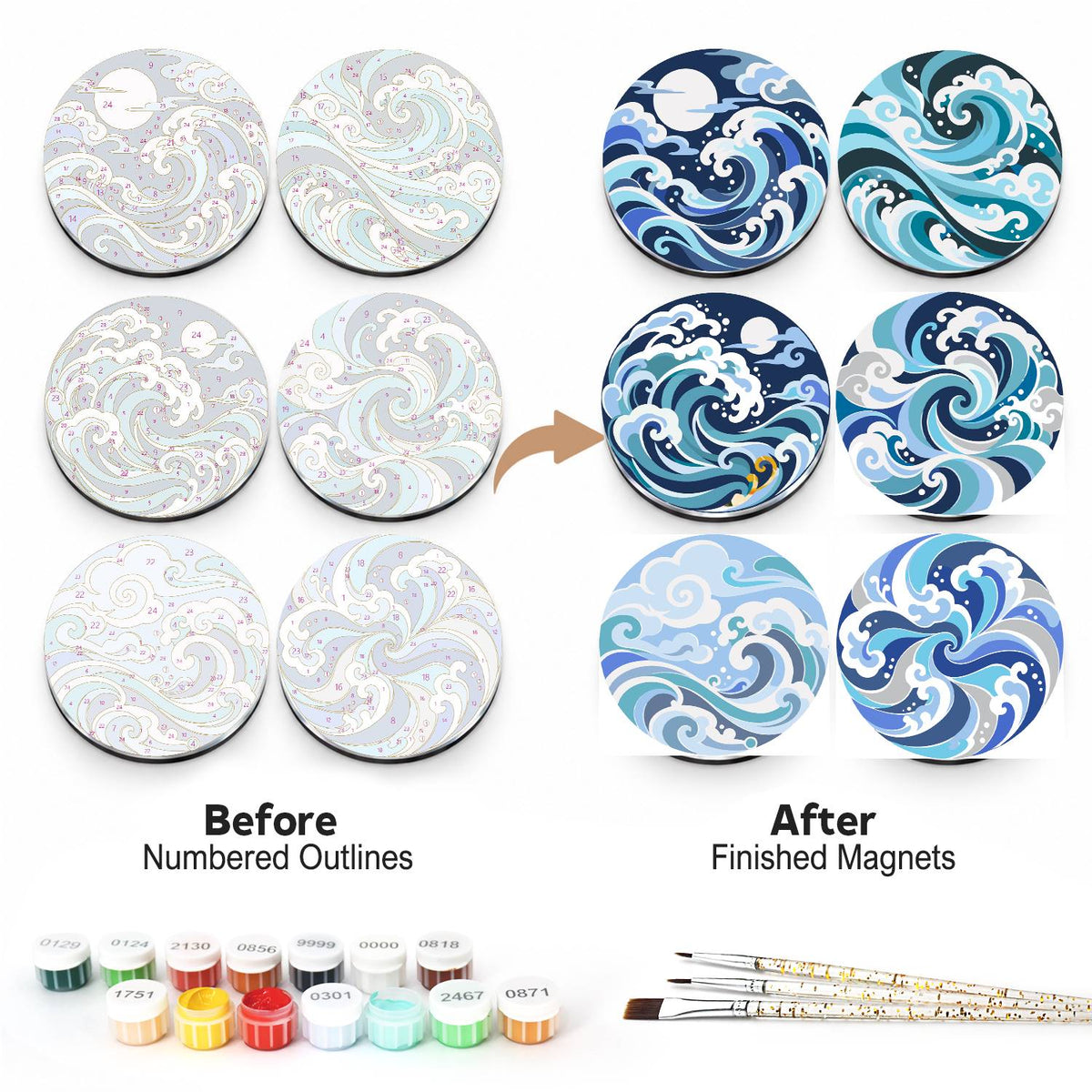 Blue Ocean Waves (Fridge Magnets)