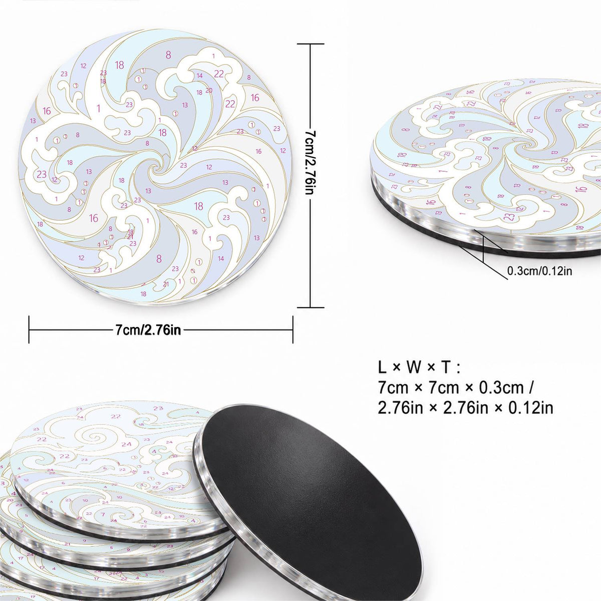 Blue Ocean Waves (Fridge Magnets)