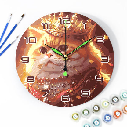 Regal Cat Portrait (Paint by Numbers Clock)