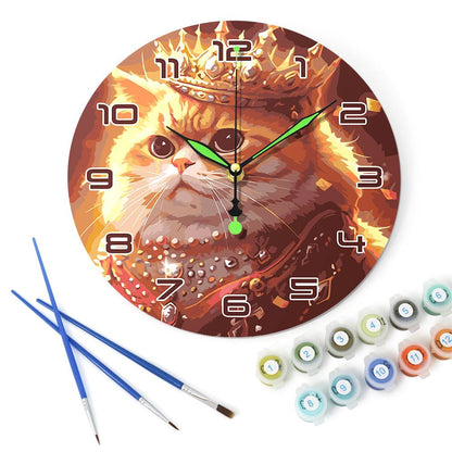 Regal Cat Portrait (Paint by Numbers Clock)