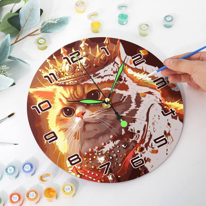 Regal Cat Portrait (Paint by Numbers Clock)