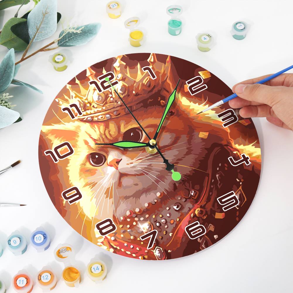Regal Cat Portrait (Paint by Numbers Clock)