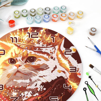 Regal Cat Portrait (Paint by Numbers Clock)