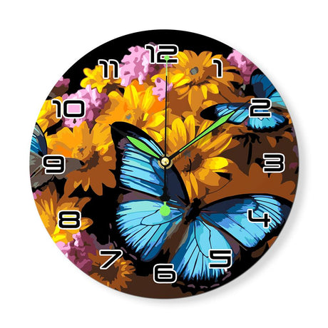 Butterflies in Bloom (Paint by Numbers Clock)