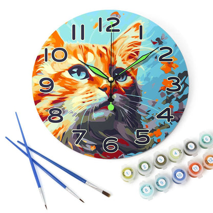 Colourful Cat (Paint by Numbers Clock)