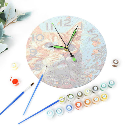 Colourful Cat (Paint by Numbers Clock)