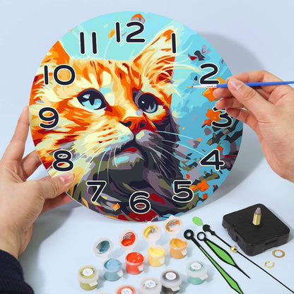 Colourful Cat (Paint by Numbers Clock)