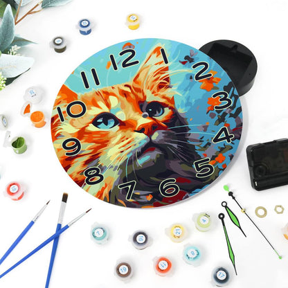 Colourful Cat (Paint by Numbers Clock)