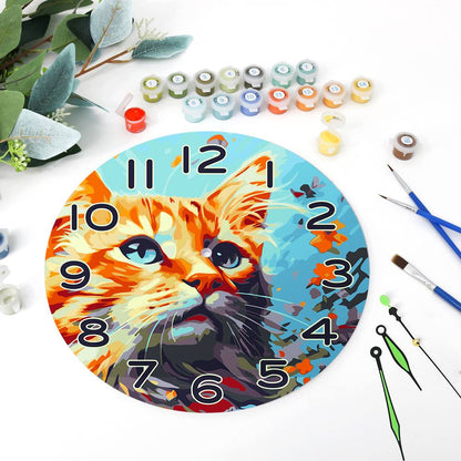 Colourful Cat (Paint by Numbers Clock)