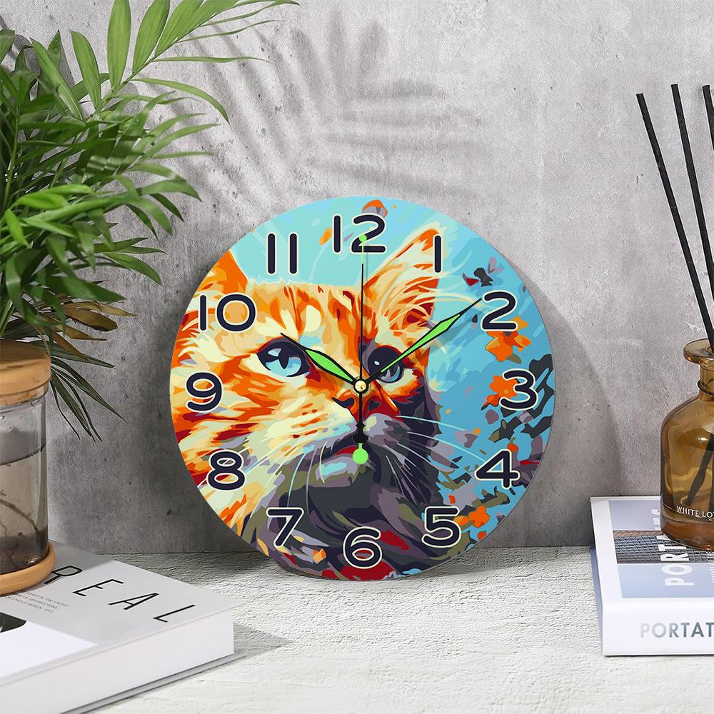 Colourful Cat (Paint by Numbers Clock)