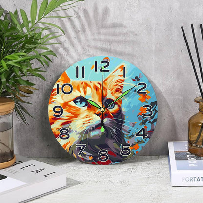 Colourful Cat (Paint by Numbers Clock)