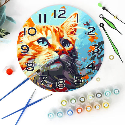 Colourful Cat (Paint by Numbers Clock)