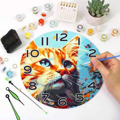 Colourful Cat (Paint by Numbers Clock)