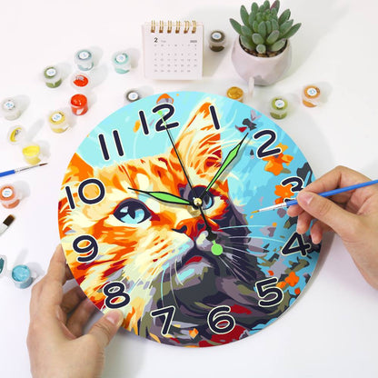Colourful Cat (Paint by Numbers Clock)