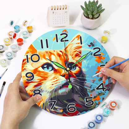 Colourful Cat (Paint by Numbers Clock)