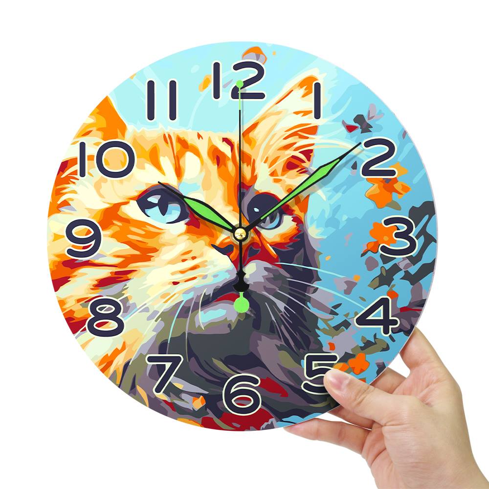 Colourful Cat (Paint by Numbers Clock)