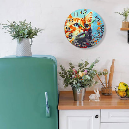 Colourful Cat (Paint by Numbers Clock)