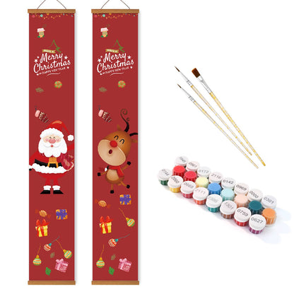 Santa and Christmas Gifts (Paint by Numbers Door Banners)