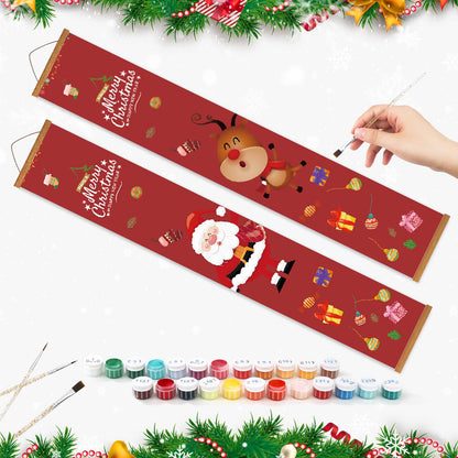 Santa and Christmas Gifts (Paint by Numbers Door Banners)