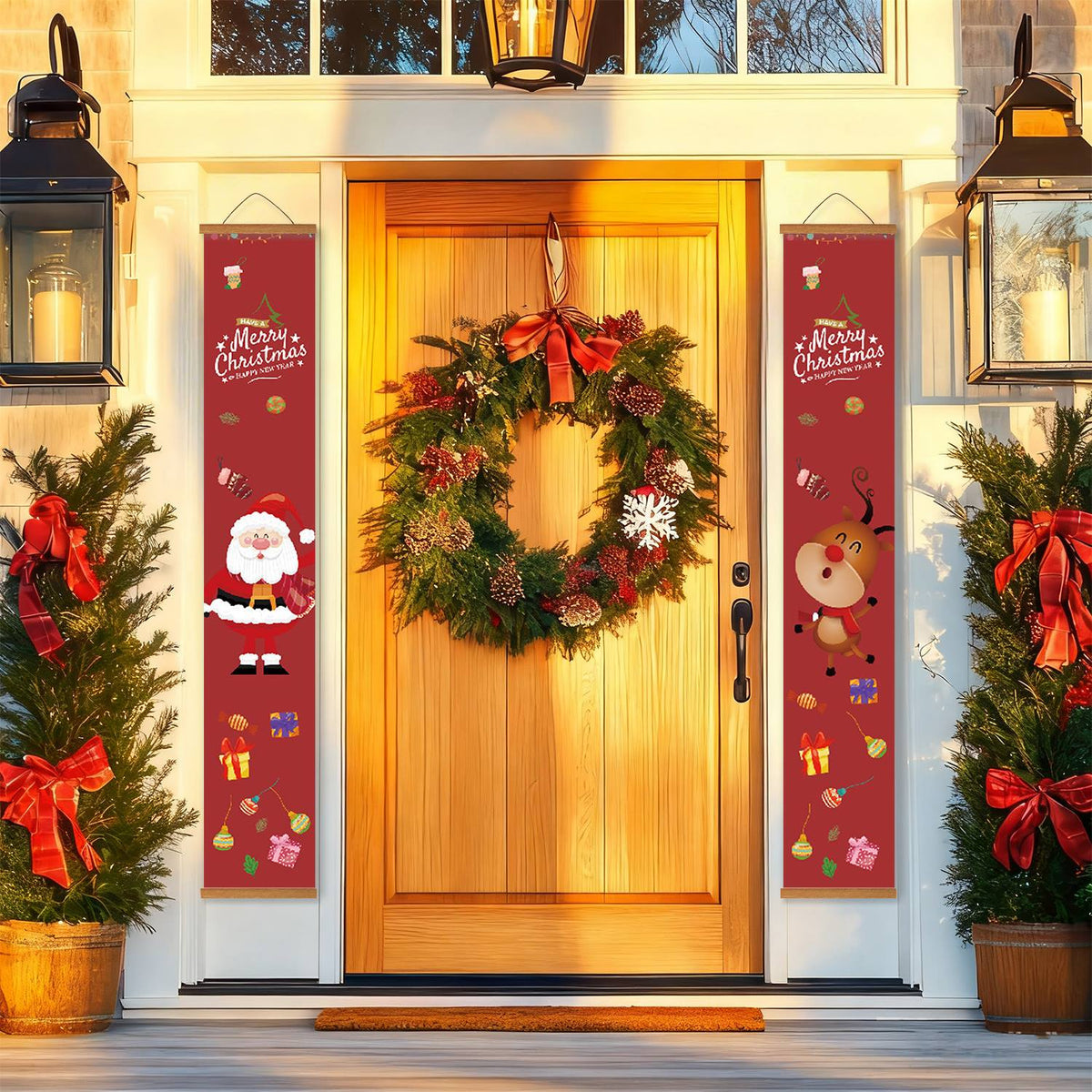 Santa and Christmas Gifts (Paint by Numbers Door Banners)