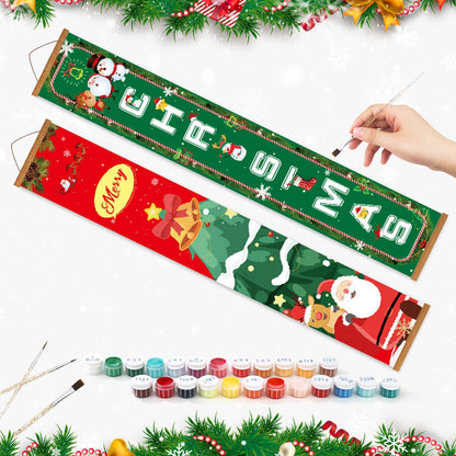 Santa and Christmas Tree (Paint by Numbers Door Banners)