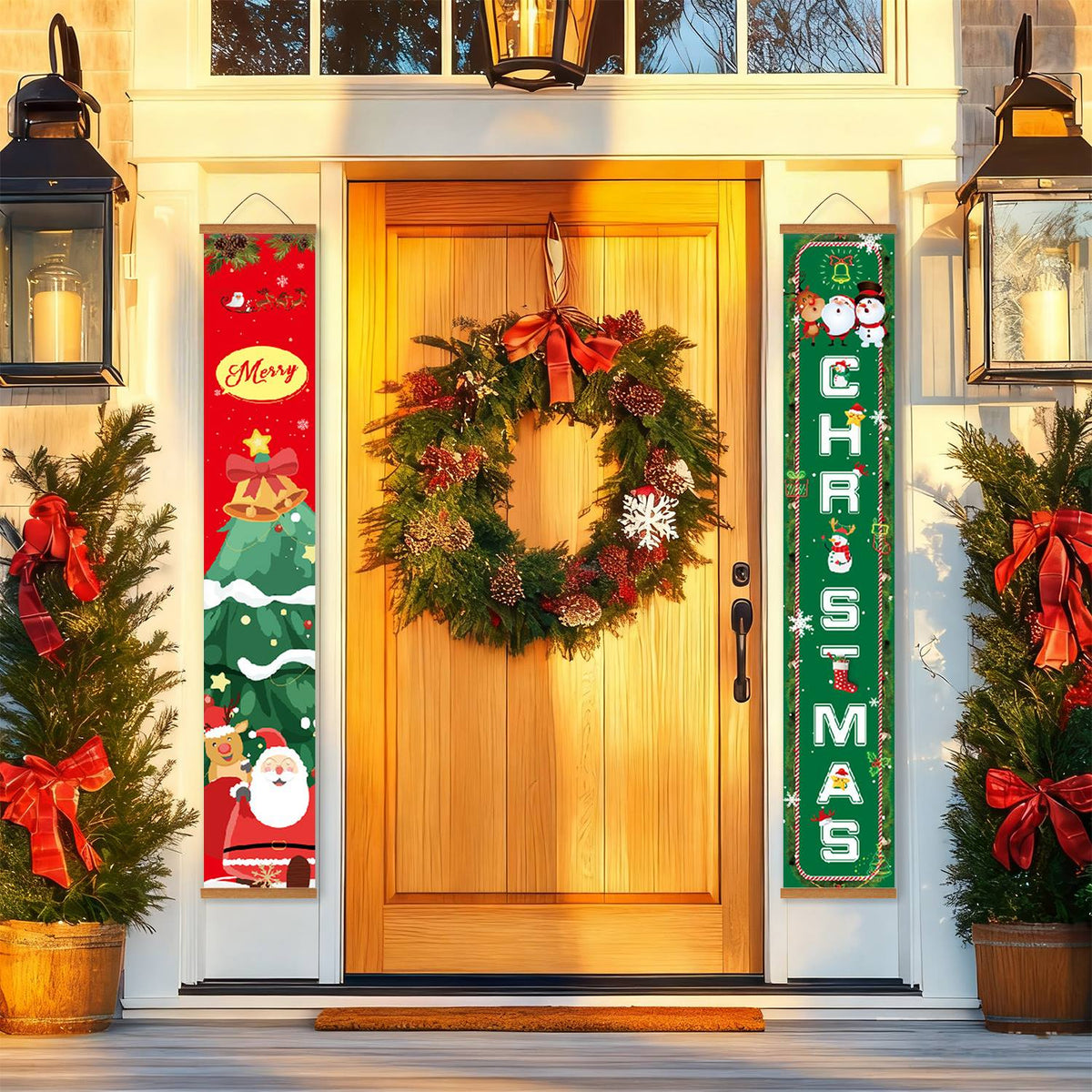 Santa and Christmas Tree (Paint by Numbers Door Banners)
