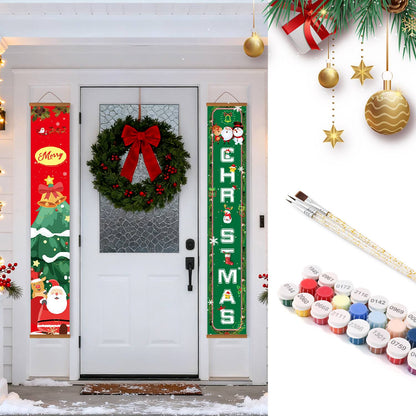 Santa and Christmas Tree (Paint by Numbers Door Banners)