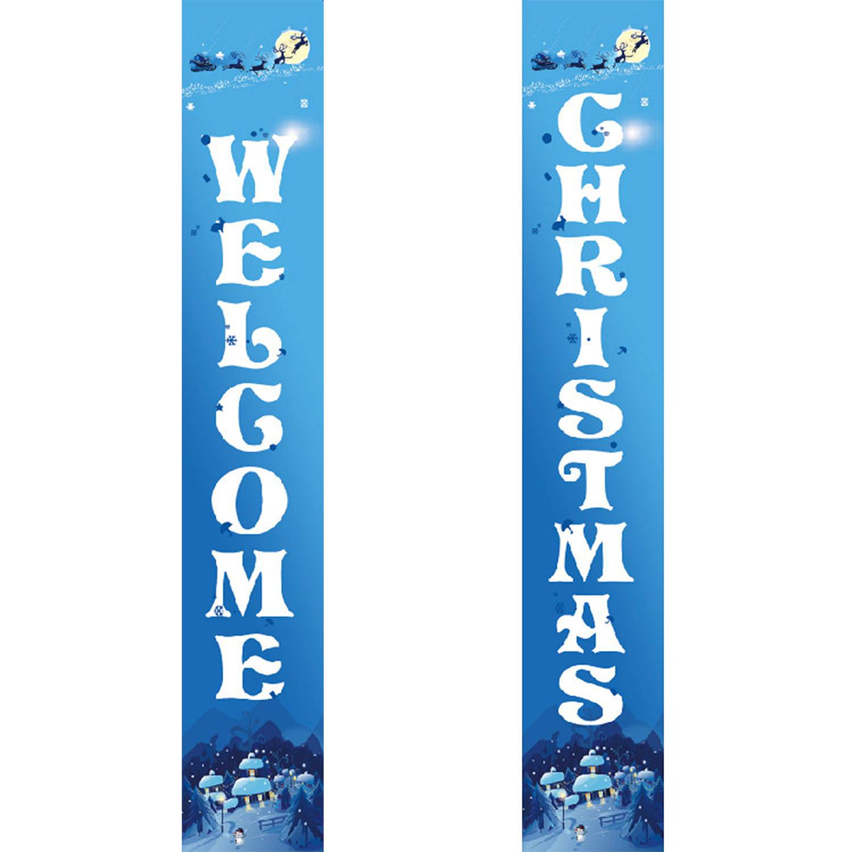 Blue Christmas Welcome (Paint by Numbers Door Banners)