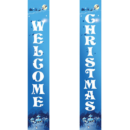 Blue Christmas Welcome (Paint by Numbers Door Banners)
