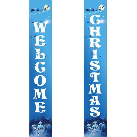 Blue Christmas Welcome (Paint by Numbers Door Banners)