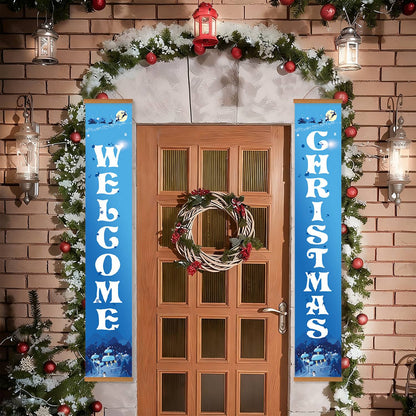 Blue Christmas Welcome (Paint by Numbers Door Banners)