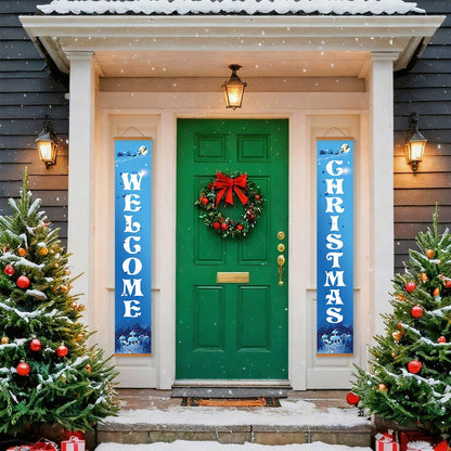 Blue Christmas Welcome (Paint by Numbers Door Banners)