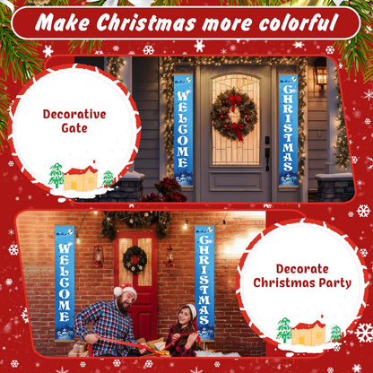 Blue Christmas Welcome (Paint by Numbers Door Banners)