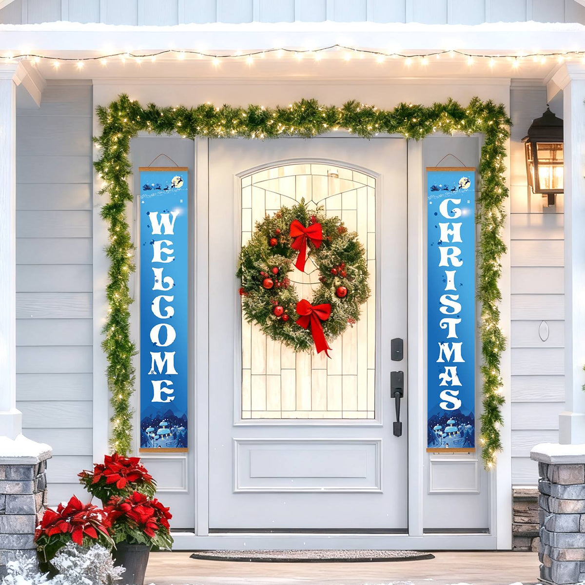 Blue Christmas Welcome (Paint by Numbers Door Banners)