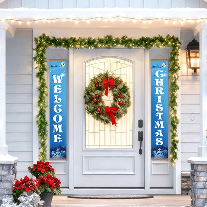 Blue Christmas Welcome (Paint by Numbers Door Banners)