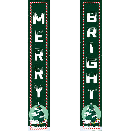 Green Merry and Bright (Paint by Numbers Door Banners)