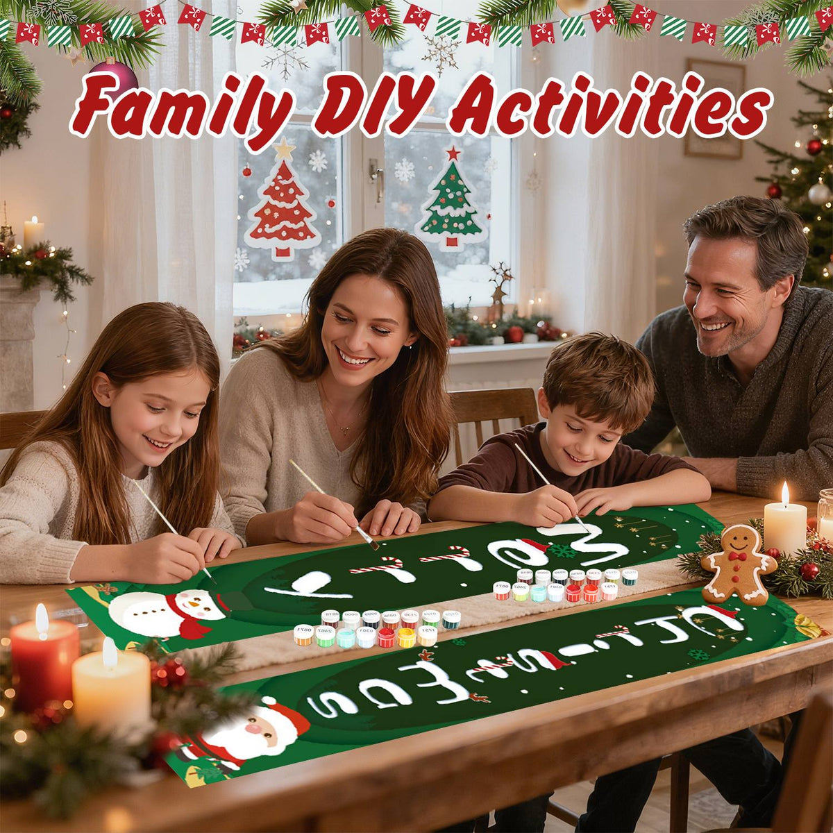 Green Santa Christmas (Paint by Numbers Door Banners)