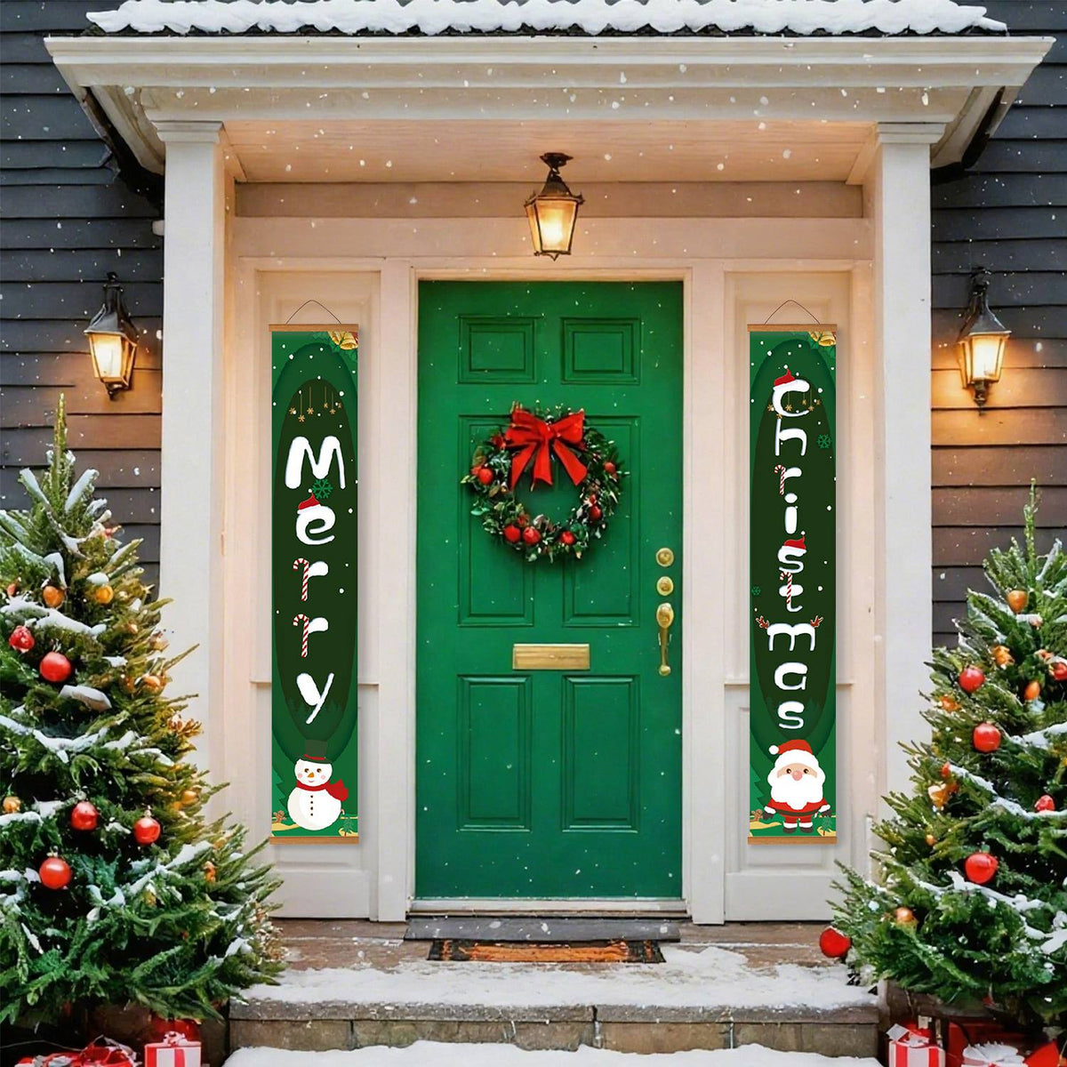 Green Santa Christmas (Paint by Numbers Door Banners)