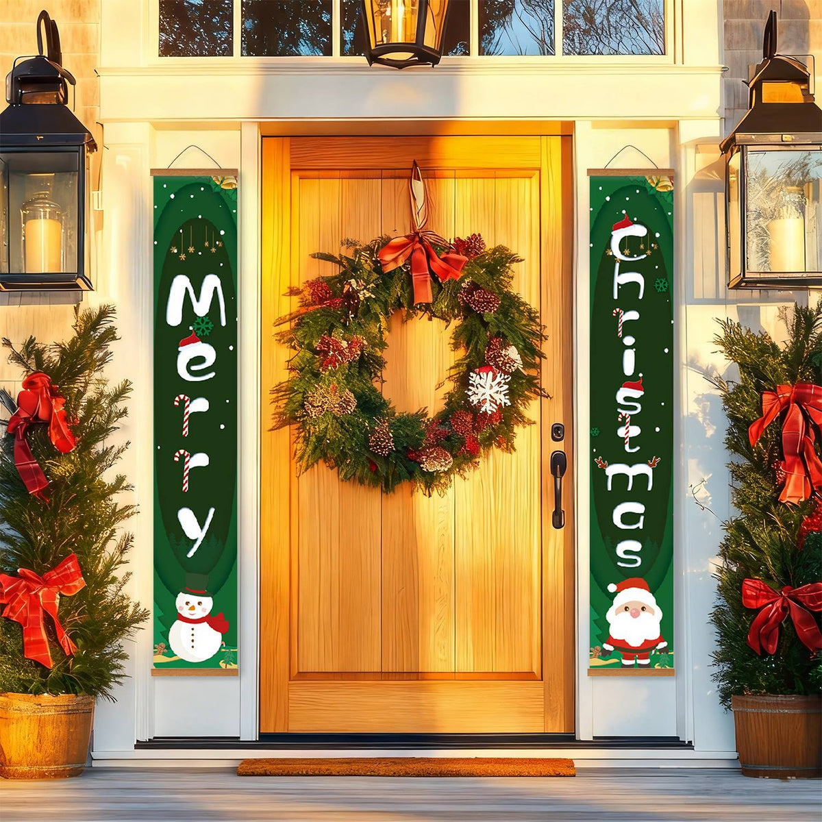 Green Santa Christmas (Paint by Numbers Door Banners)