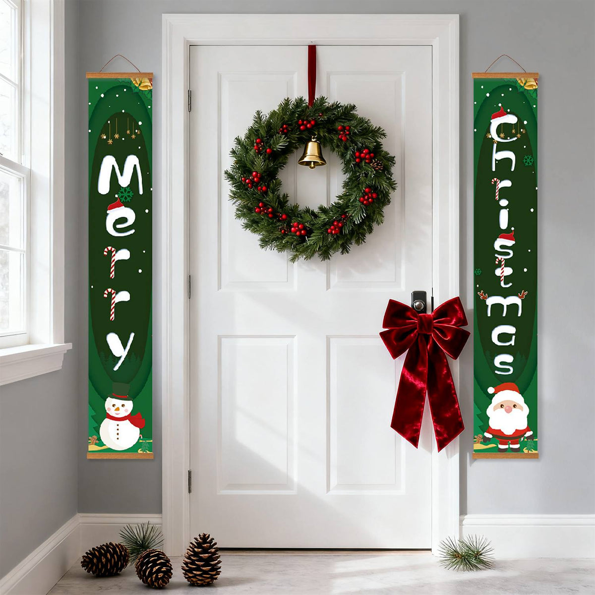 Green Santa Christmas (Paint by Numbers Door Banners)
