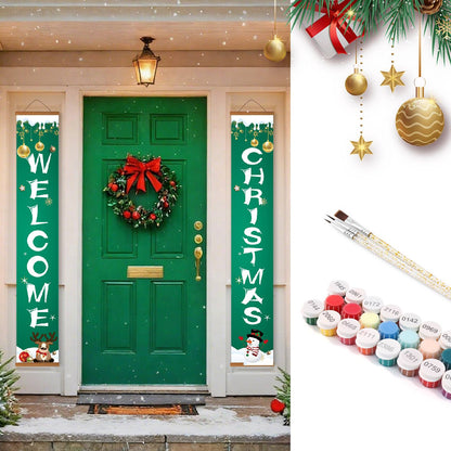 Snowman Christmas Welcome (Paint by Numbers Door Banners)