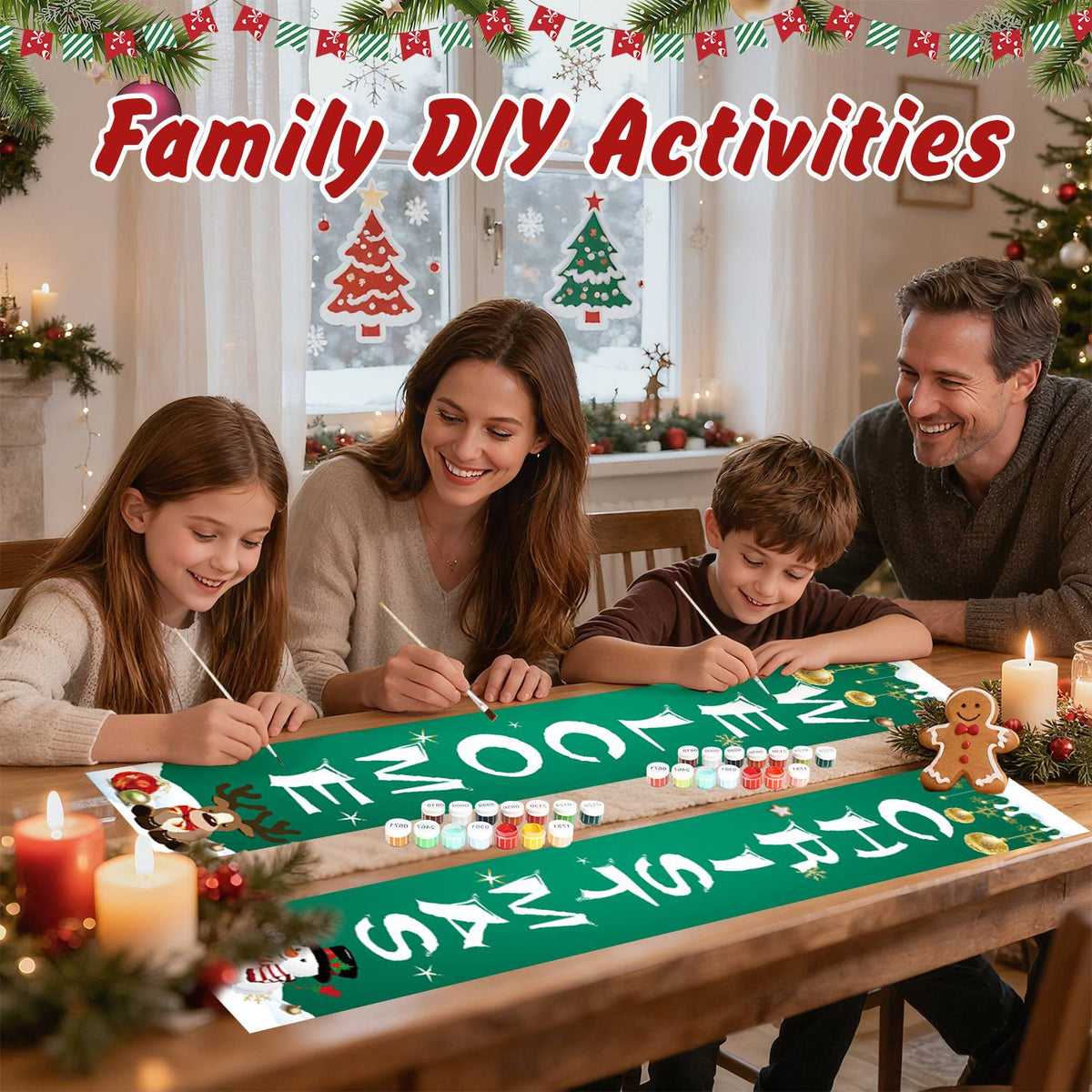 Snowman Christmas Welcome (Paint by Numbers Door Banners)