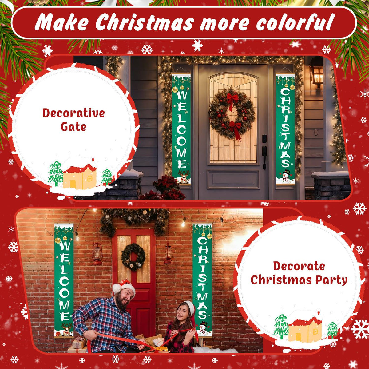 Snowman Christmas Welcome (Paint by Numbers Door Banners)