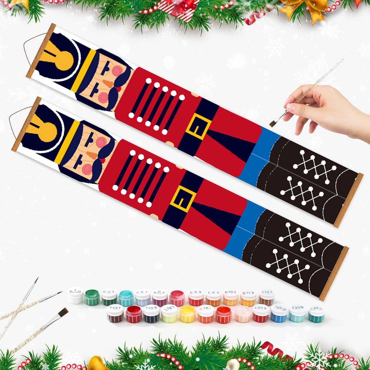 Red and Blue Nutcrackers (Paint by Numbers Door Banners)